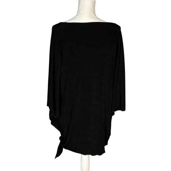 New Chico's Travelers Tunic Size Large Side Tie Black Wrinkle Free Packable Goth - Picture 2 of 8
